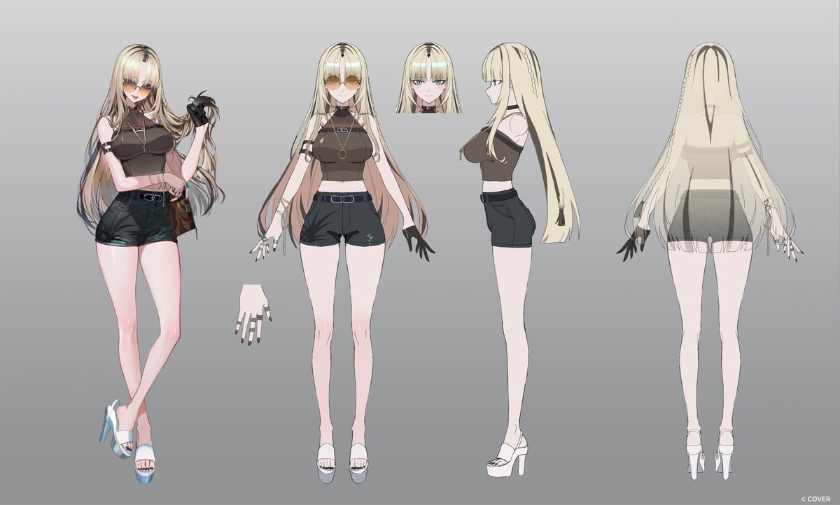 ホロナツパラダイスオリジナル衣装　
🐅　虎金妃笑虎 三面図 🐅

まじまじと見るなあああ！！！！
#holonatsuParadise