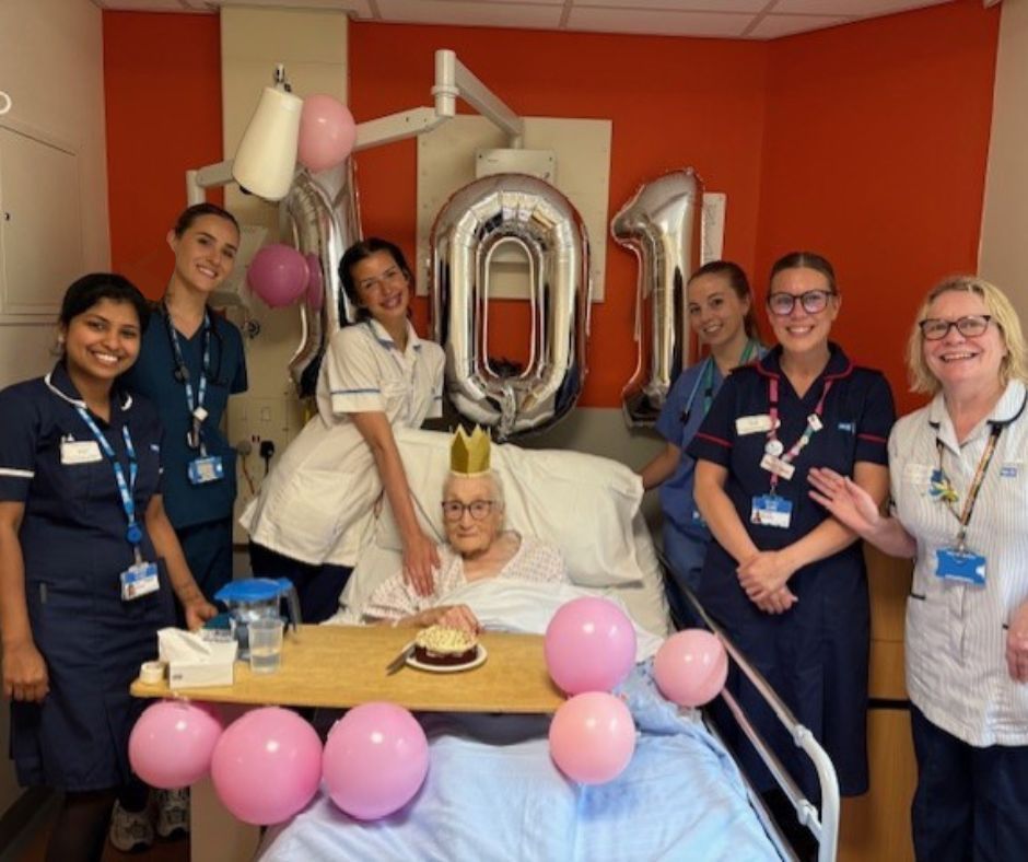 CHFTNHS's tweet image. 🎂 101 and fabulous! 🎂 

Staff on Ward 5A at Calderdale Royal Hospital recently celebrated a very special patient turning 101!

When asked about the secret to a long life, she shared: “Keep moving and always find a reason to laugh.”

A joyful milestone for all involved. 🎈