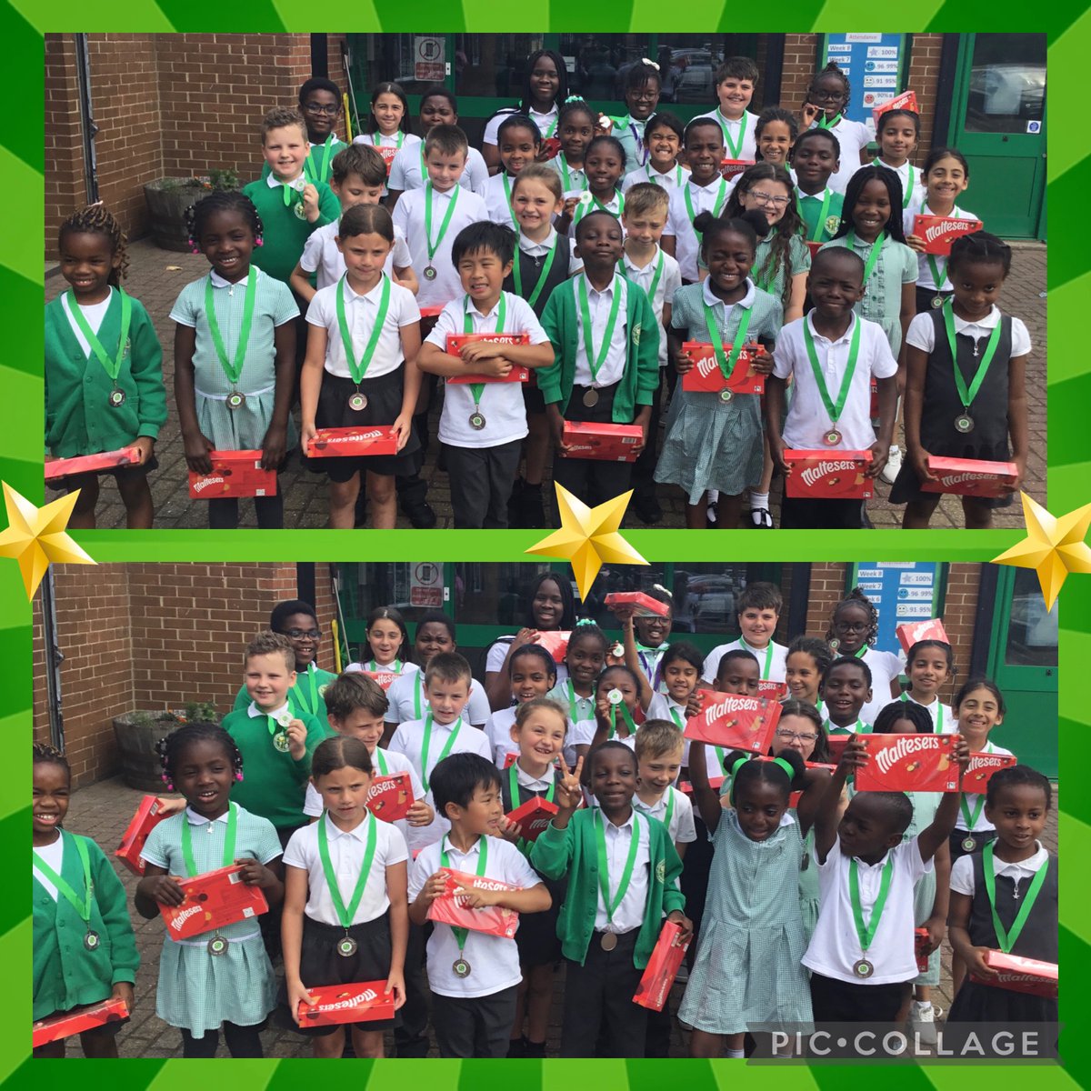 ‼️ 36 children across school earned their silver attendance medal today ‼️

💚 Congratulations to all of these children who have had 100% attendance for two terms. They have been in everyday over two full terms. All of these children earned their silver medal and a treat.