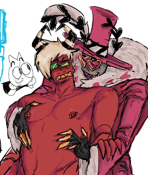 Moron__fi's tweet image. Them again 
#ArickBurnieBurnz #Valentino #HelluvaBoss #HazbinHotel