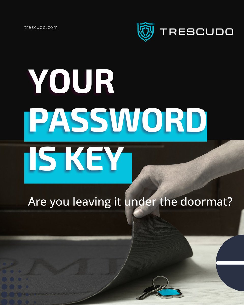 TrescudoCyber's tweet photo. Your password is the key to your digital life. But in a world of constant data breaches, are you doing enough to protect it?

We've compiled 3 essential, actionable tips to help every professional strengthen their personal security posture. https://t.co/Qo3su7d2pq