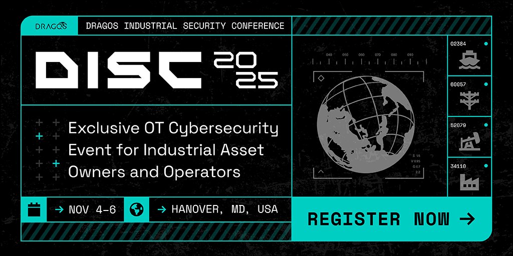 DragosInc's tweet image. Registration is now OPEN for the 9th Annual Dragos Industrial Security Conference (DISC). This free, in-person event is held exclusively for the industrial asset owners and operators working to protect OT systems from threats. Register now → hubs.la/Q03xx5_V0 #ICSsecurity