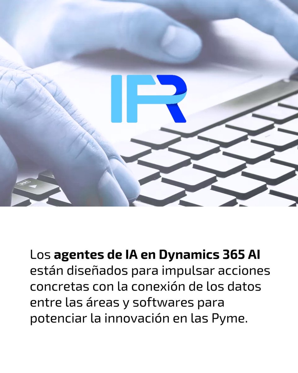 IFR_Group's tweet image. ➡️ Los #agentes de IA en #Dynamics365AI / #ML están diseñados para impulsar acciones concretas con la conexión de los datos entre las áreas y softwares para potenciar la innovación en las #Pyme.