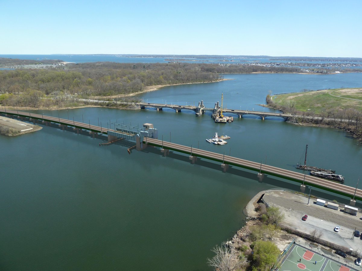 Amtrak's tweet image. Many of our infrastructure investments are well-known already, and some you’re going to start hearing more about, like the Pelham Bay Bridge Replacement Project. The original bridge was built in 1907 and today serves over 50 Amtrak, commuter, and freight trains per day. Spanning…