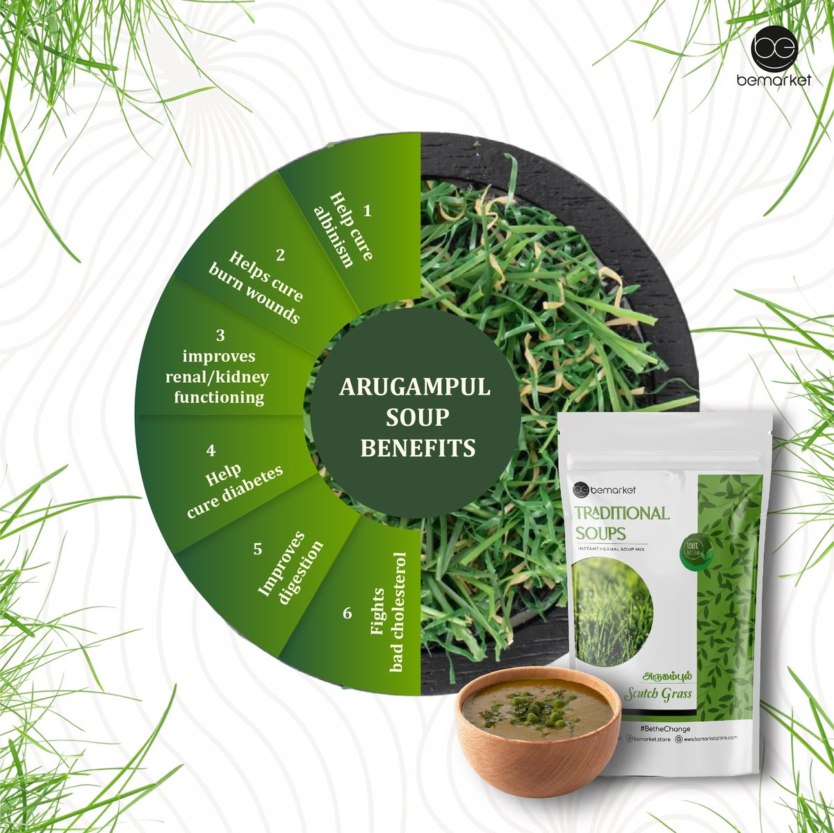 bemarket_store's tweet photo. Arugampul the supergrass you’ve been sleeping on!
From healing wounds to improving digestion, this traditional herb is now in a soul-soothing soup.

✨ Sip your way to balance, the natural way.
#AvarampooBenefits #SipSmart #BeTheChange #consciouseating https://t.co/d4Z4k39LM3