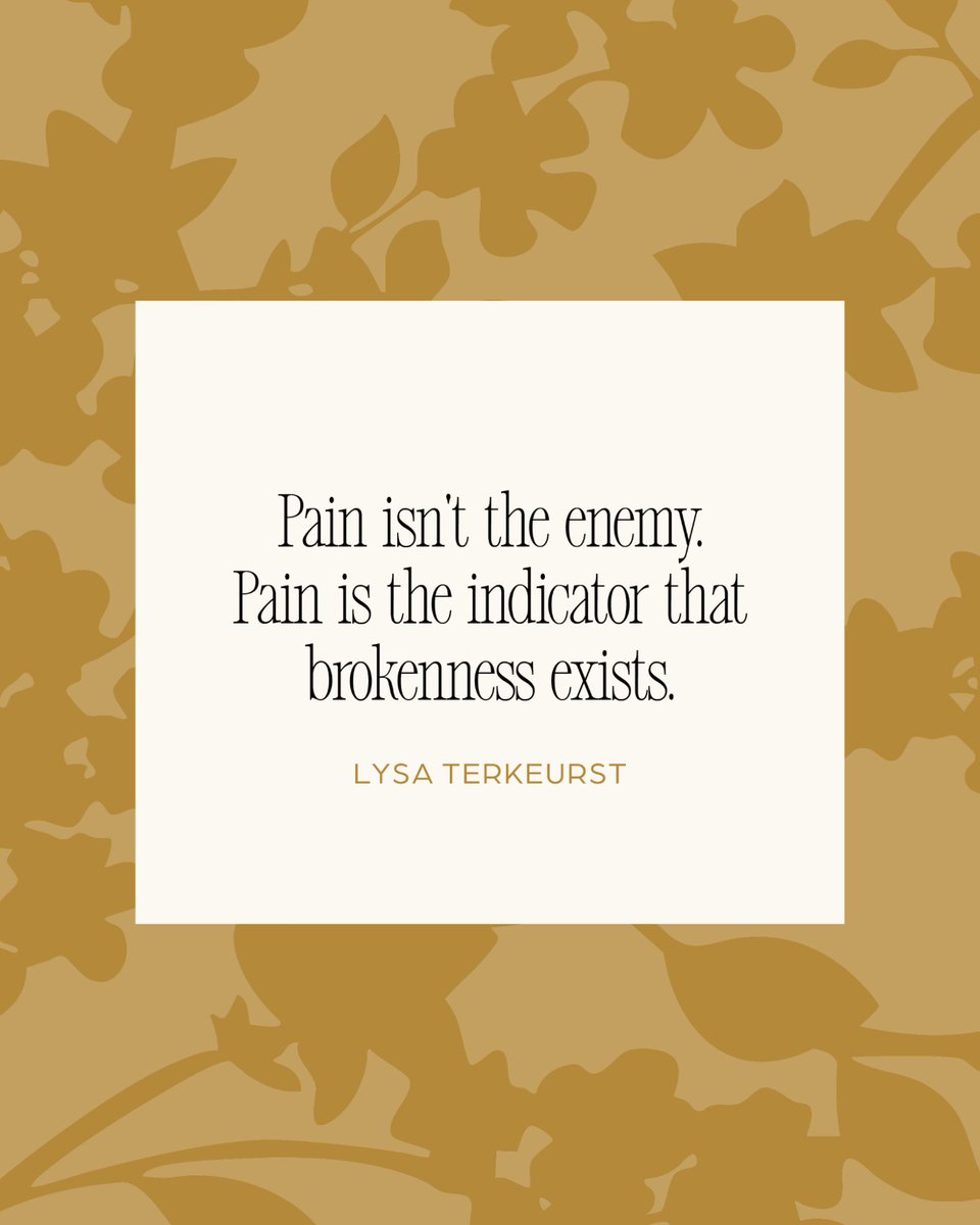 LysaTerKeurst's tweet image. No one likes to feel pain. But if we avoid the hurt, the hurt creates a void in us.
So instead of trying to numb the pain, let’s invite God into it. Let's ask Him to replace our faltering strength with His. And then let's choose to believe that, with Him, healing is possible.