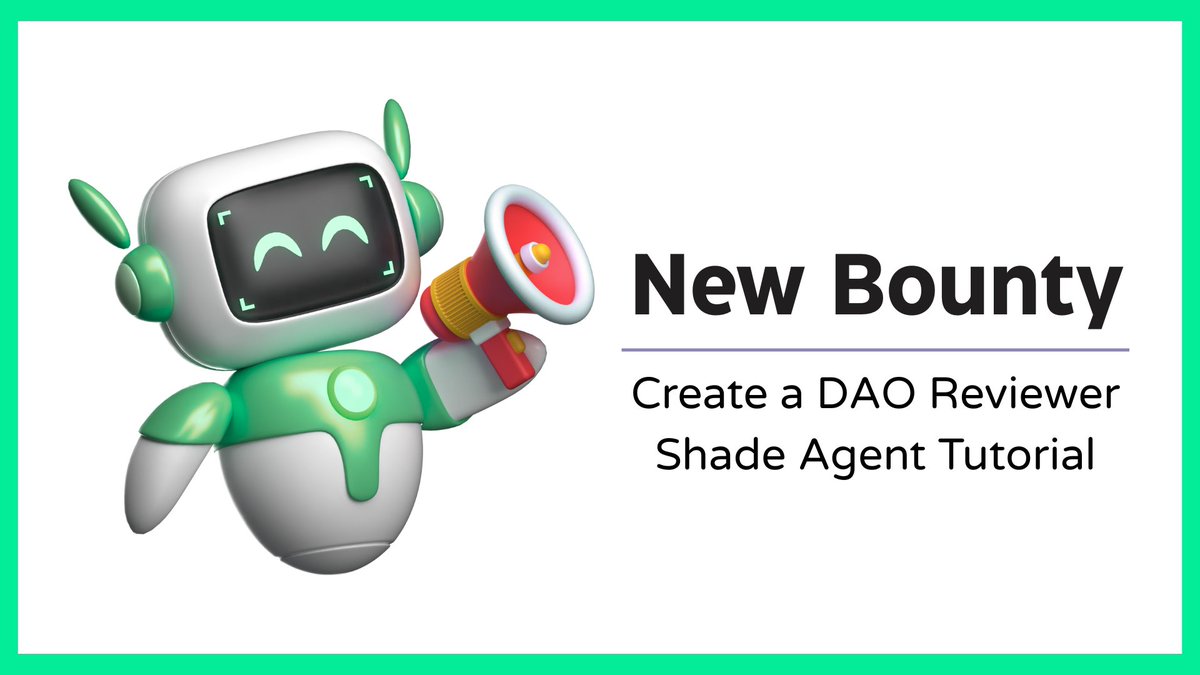NEARN_IO's tweet image. Ready to explore autonomous AI on NEAR? 🔍
💰 New Bounty: Create a DAO Reviewer Shade Agent Tutorial
@TheBAFNetwork is offering 250 $USDC for the best beginner-friendly tutorial + working prototype of a DAO Reviewer Agent built with Shade Agents — @NEARProtocol ’s…