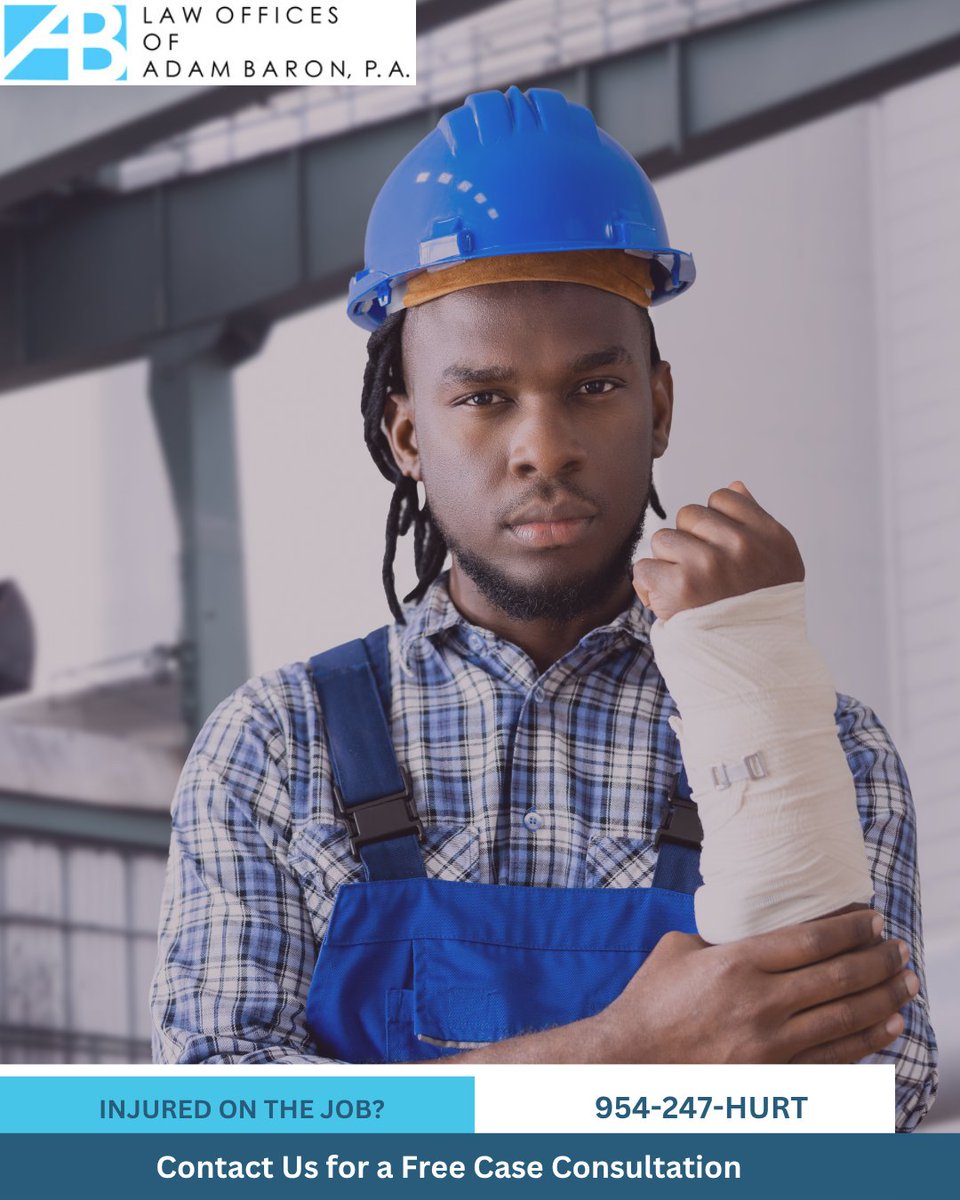 AdamBaronLaw's tweet image. Top causes of work injuries: overexertion, falls, and equipment contact. If you’re hurt, we’ll help you claim what you’re owed.

📞 Call 954-247-HURT to schedule a consultation.

#WorkersCompClaim #InsuranceDelay #InjuredWorker #AdjusterProblems #LegalHelp