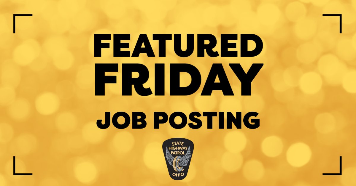 OHPublicSafety's tweet image. It is time for a #FeaturedFriday Job Posting! The Ohio State Highway Patrol's Office of Recruitment is hiring a College Intern in Franklin County. Learn more and apply at bit.ly/3TJNZjI