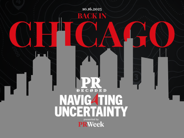 PRWeekUS's tweet image. We’re headed back to the Windy City! #PRDecoded returns to Chicago on October 16, 2025 — where bold ideas, top communicators and future-focused brands converge. Mark your calendar → prdecoded.com/?promo=Standar… #navigatinguncertainty