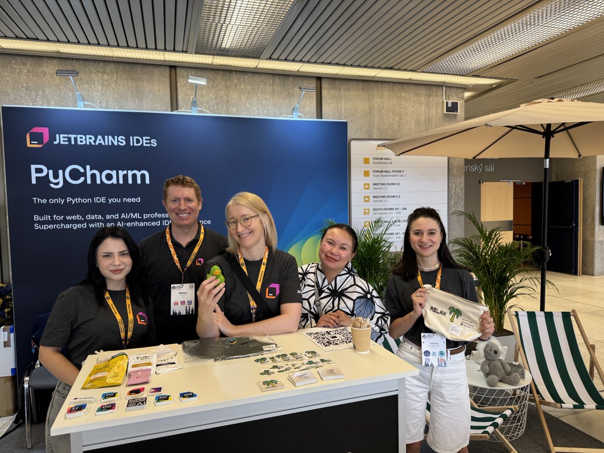 pycharm's tweet image. We had a great time at @EuroPython, where we met many brilliant Python developers π
Every conversation reminded us why the Python community is so special π
Thanks to everyone who stopped by our booth to chat, share feedback, and talk Python with us. See you at the next one!