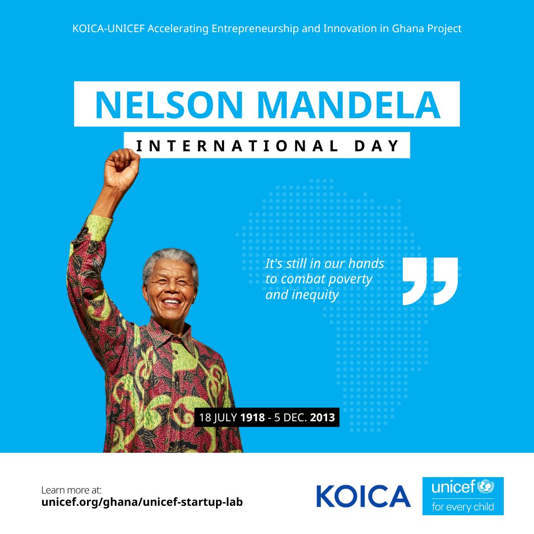 UNICEFStartups's tweet image. It&apos;s in our hands to battle inequity.

On #MandelaDay, we celebrate the young innovators in our @UNICEFStartups who are bending the arc of history in Ghana. 

By providing mentorship, funding, and networks, we help them build a better future #ForEveryChild.

#InnovationForImpact