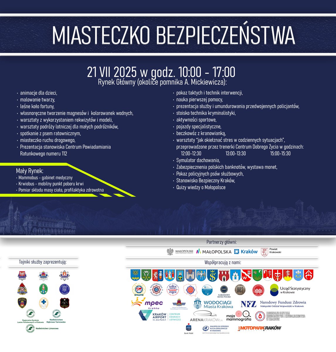 Zapraszamy mieszkańców miasta, rodziny  funkcjonariuszy, pracowników cywilnych Policji oraz innych służb do świętowania tegorocznych obchodów Święta Policji 👮🚔, które odbędą  się  21 lipca br. na Rynku w Krakowie. Dla uczestników czeka szereg  atrakcji!

krakow.policja.gov.pl/kr1/aktualnosc…