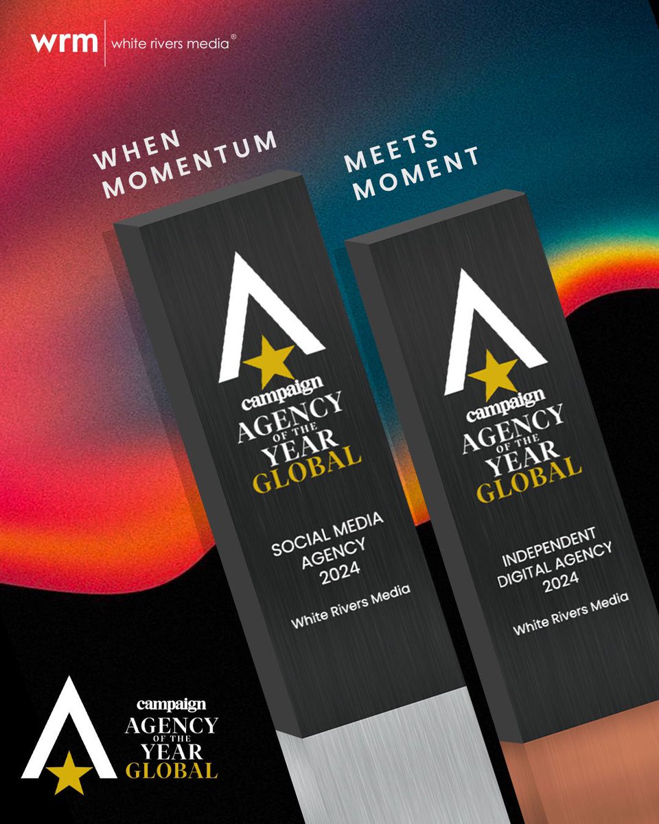 Two global wins. One grateful team 🤝

Honoured as Best Social Media Agency and Best Independent Digital Agency at the <a href="/Campaignmag/">Campaign</a> Global Agency of the Year Awards 2024 🏆

#AOYGlobalAwards #AgencyOfTheYear #WhiteRiversMedia #DigitalAgency