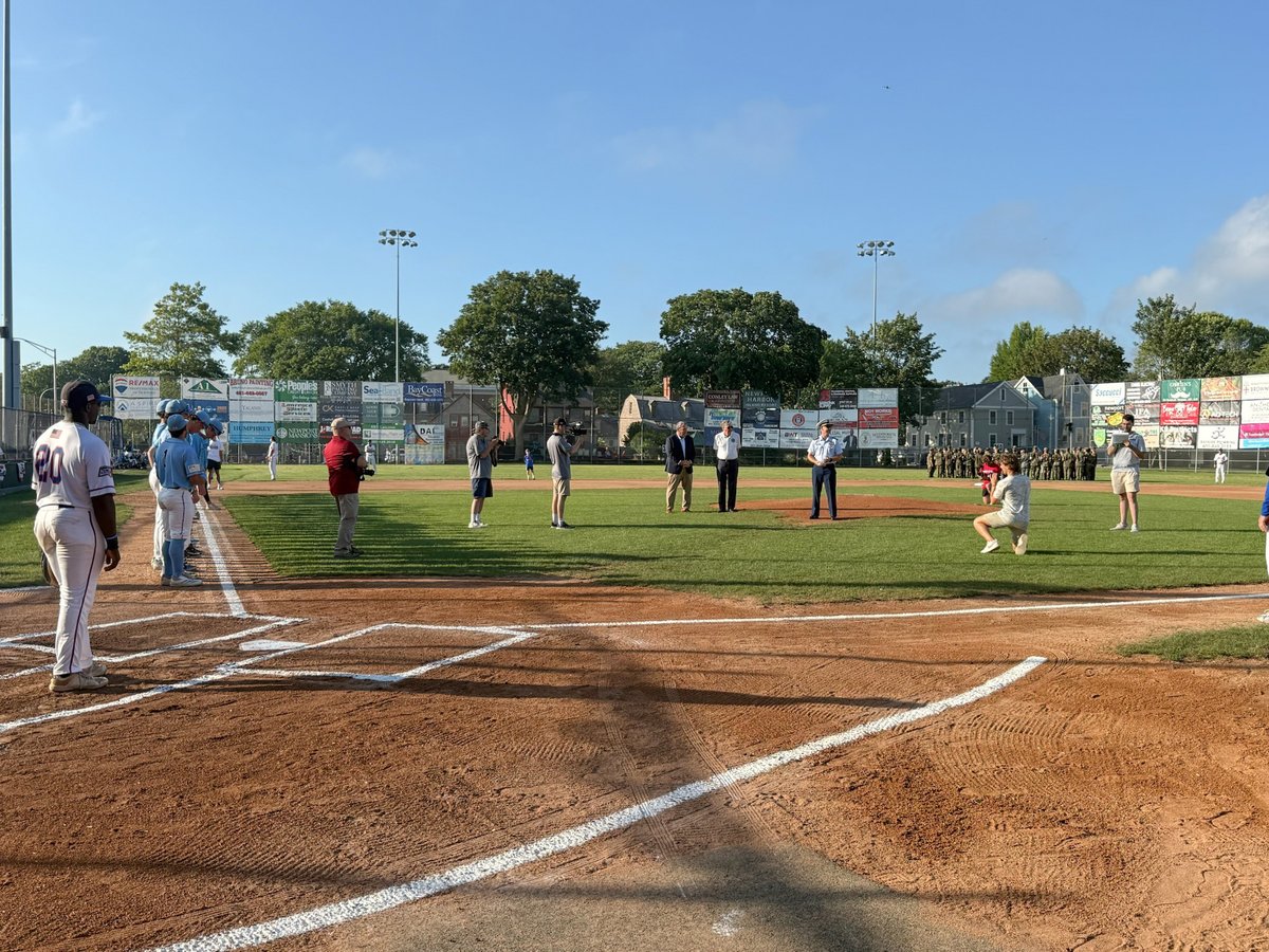 RISecState's tweet image. Secretary Amore was in Newport on Wednesday to show his support as the Newport Gulls hosted Military Appreciation Night!