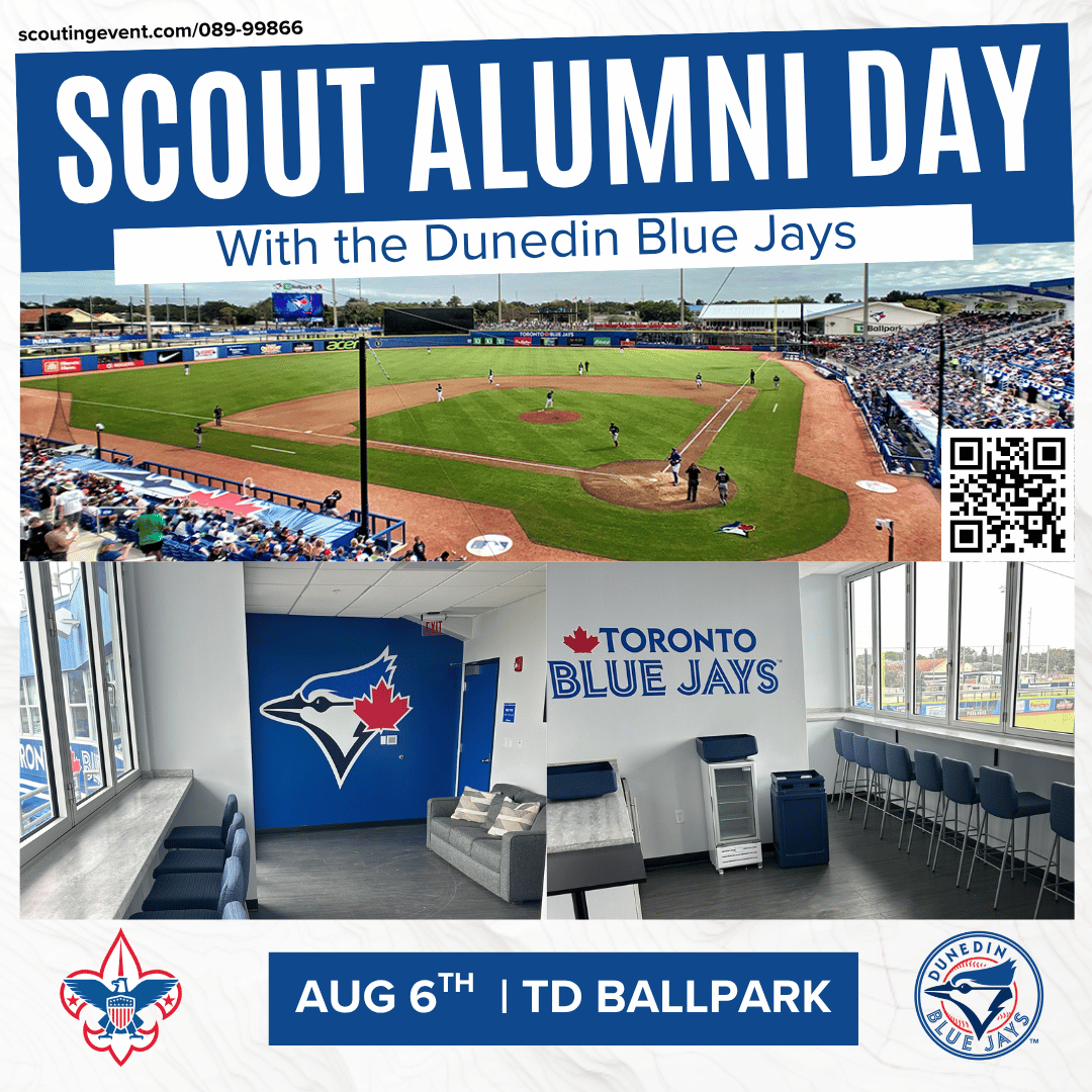 Update: Scout Alumni Day is now August 6—and we’ve got A/C!

We’re taking over the fully air-conditioned third-base suite at TD Ballpark. Premium seating, all-you-can-eat buffet, and great company await.

 $50 per person | 21+ only

⏳ Register NOW: loom.ly/gR3DAFE