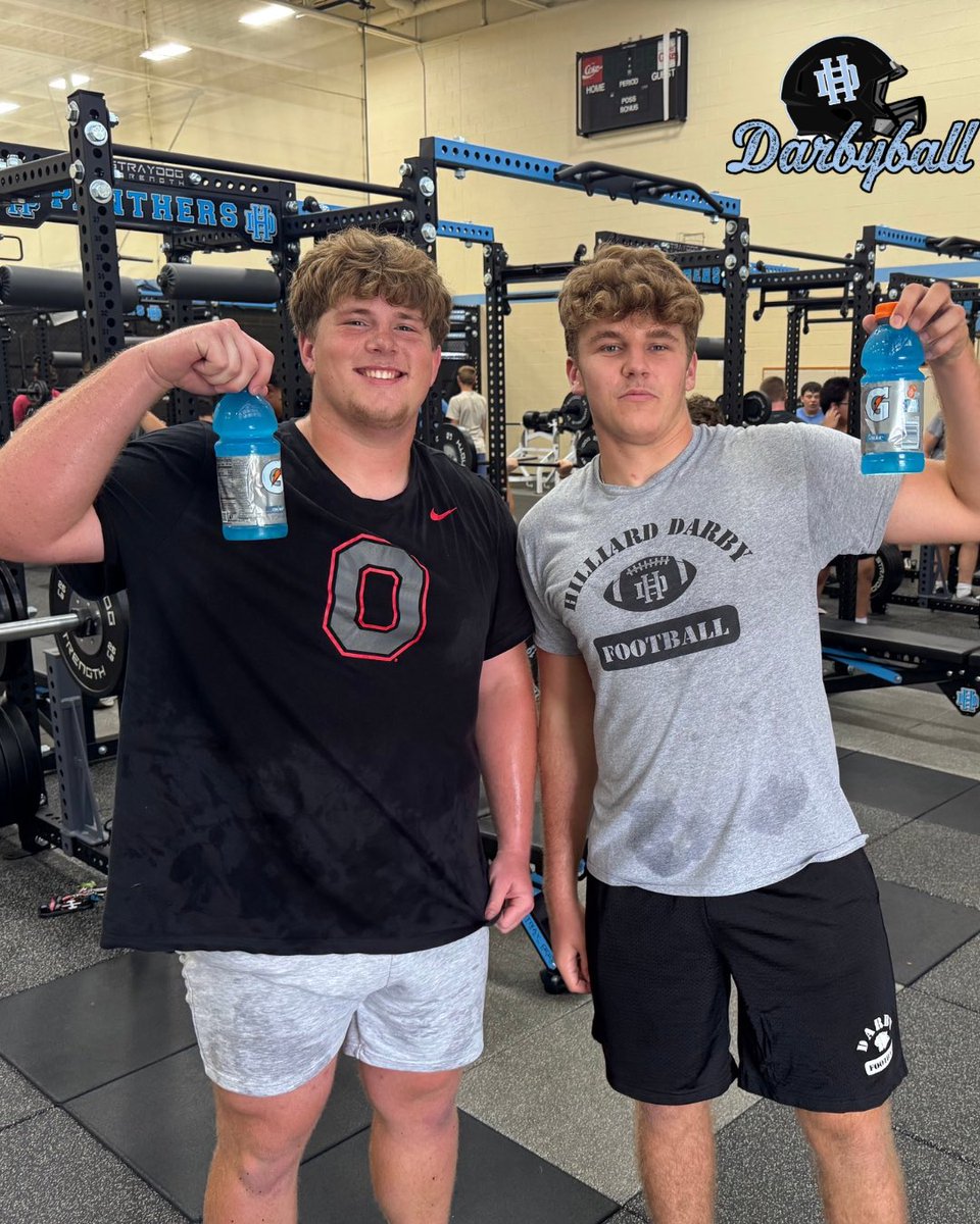 HDarbyFootball's tweet image. Gatorade Grit Guys of the Week! Tyson Keyes and Noah Marshall! Keep working! Day by Day…Brick by Brick! #DarbyBall #DarbyGrit #WeAreDarby #PantherPride