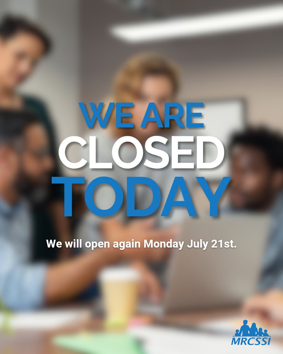 We are closed today! But we will resume regular hours on Monday July 21st 😊