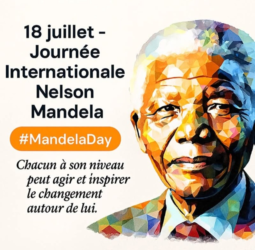 #nelsonmandeladay2025 #journéeinternationaleNelsonMandela Hommage à  ce  Militant de la cause anti-apartheid et pour la promotion d'une culture de paix de démocratie et de liberté à l'échelle internationale"To be free is not merely to cast off one's chains".