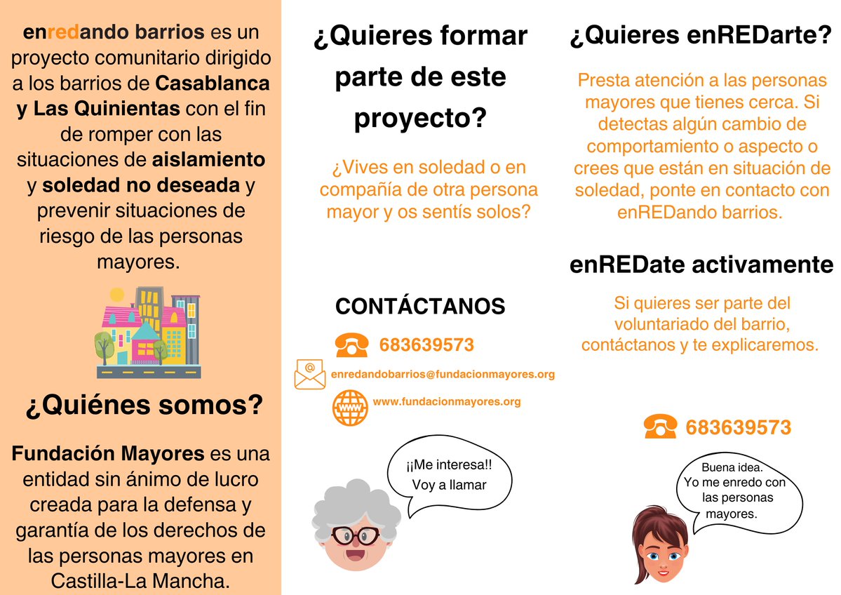 Fundación Mayores (@fmayores) on Twitter photo Enredando Barrios es un proyecto comunitario que hemos empezado a realizar en los barrios de Casablanca y Las Quinientas en la ciudad de #Cuenca y que pretende atajar la soledad no deseada de las #PersonasMayores que viven allí.👵👴
👉Este proyecto está financiado por <a href="/DipuCuenca/">Diputación de Cuenca</a> Enredando Barrios es un proyecto comunitario que hemos empezado a realizar en los barrios de Casablanca y Las Quinientas en la ciudad de #Cuenca y que pretende atajar la soledad no deseada de las #PersonasMayores que viven allí.👵👴
👉Este proyecto está financiado por <a href="/DipuCuenca/">Diputación de Cuenca</a>