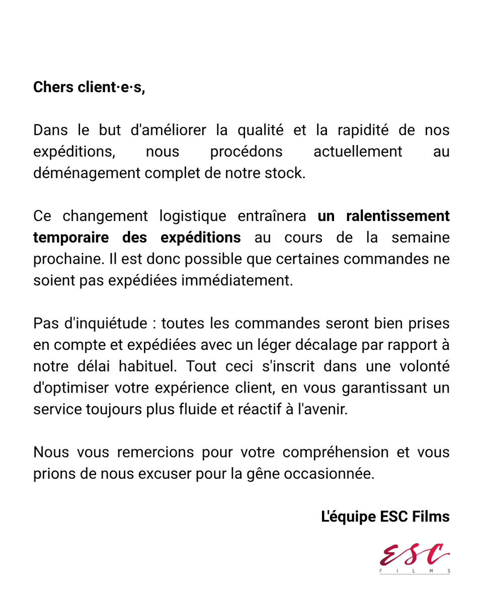 [ANNONCE]

DÉMÉNAGEMENT DE NOTRE STOCK.