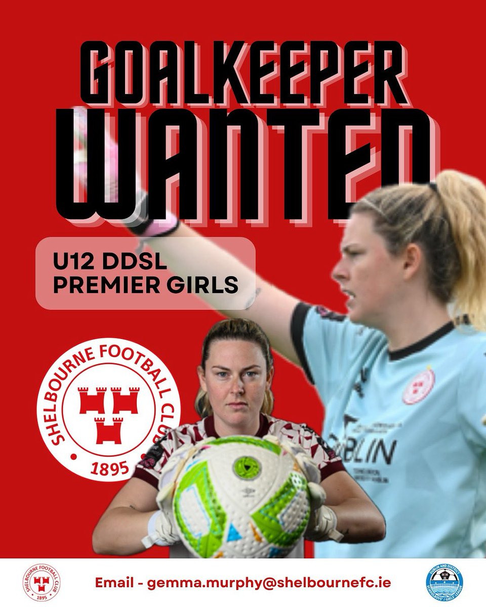 Shelbourne FC Academy (@shelsacademy) on Twitter photo ๐ด๐ ๐๐๐๐๐๐ ๐ ๐๐๐ ๐งค
Weโre looking for a Goalkeeper to join our 2014 Premier team for the 2025/2026 <a href="/DDSL_Official/">DDSL Grassroots</a> Season
๐จ Weekly Goalkeeper Specific Sessions with our <a href="/shelsfc/">Shelbourne FC ๐</a> <a href="/LoiWomen/">LOI Women</a> GK coach David Bourke โฝ๏ธ
Any interested players should email the womenโs ๐ด๐ ๐๐๐๐๐๐ ๐ ๐๐๐ ๐งค
Weโre looking for a Goalkeeper to join our 2014 Premier team for the 2025/2026 <a href="/DDSL_Official/">DDSL Grassroots</a> Season
๐จ Weekly Goalkeeper Specific Sessions with our <a href="/shelsfc/">Shelbourne FC ๐</a> <a href="/LoiWomen/">LOI Women</a> GK coach David Bourke โฝ๏ธ
Any interested players should email the womenโs