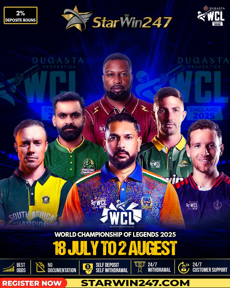 Starwin247's tweet photo. 🌟World Championship of Legends🌟 

✔️Self Registeration
✔️24/7 Customer support
✔️Premium &amp; Sportsbook
✔️No tax on Winnings

📎Sign up and Start playing
      https://t.co/vriWQ9L3lK

⚡️Join our Telegram channel
      https://t.co/LWx6mbFd6k https://t.co/Wdwf6KhlLS