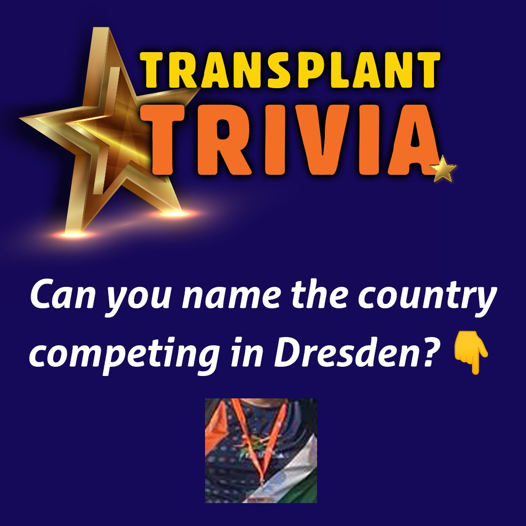 🌟 TRANSPLANT TRIVIA

Can you name the country competing in Dresden? 👇

Look closely at the flag colours — drop your guess in the comments!

Answer drops in 6 hours… ⏳

#WTGF2025 #TransplantTrivia #WorldTransplantGames #GiftOfLife #GuessTheCountry #TransplantStrong
