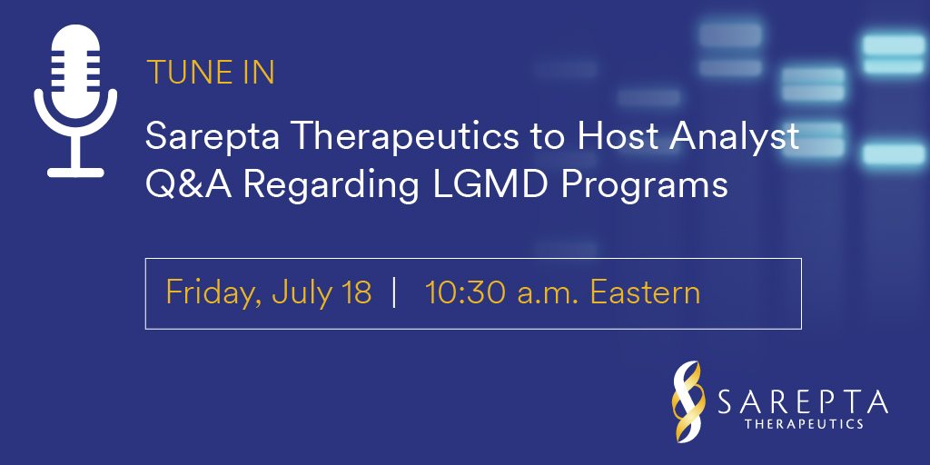 Sarepta's tweet image. 