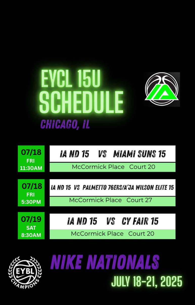 Here’s our schedule for this weekend in Chicago!!