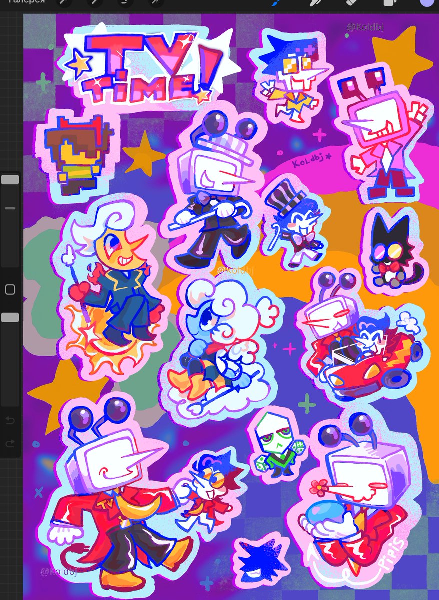 koldbj's tweet image. Sticker sheet💌 TV ERA!!!!

#DELTARUNE #deltarunefanart #spamtenna