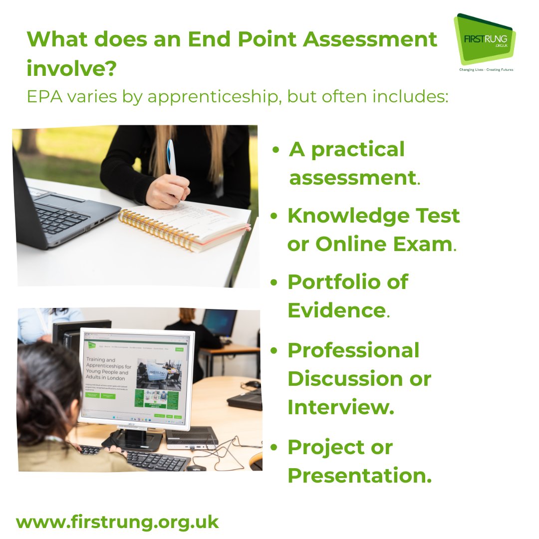 🔍 What’s an End Point Assessment?

It’s the final step of your apprenticeship. a chance to prove your skills, knowledge &amp; confidence. 🎯

Your big finish and the start of something amazing! 🌟

#Apprenticeships #FirstRung #NorthLondon #Childcare #BusinessAdmin #Accounting