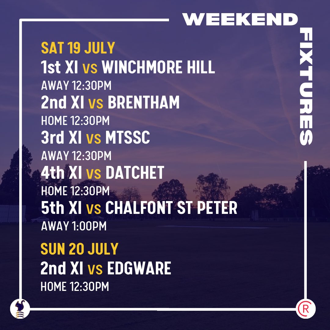 Weekend Fixtures 🗓️

Plenty of Saturday cricket on tomorrow, let’s hope the rain holds off ☔️

#eastcotecc #squirrels #upthesquirrels #ecc #mccl #thamesvalley #chessvalley #leaguecricket #allgasnobrakes