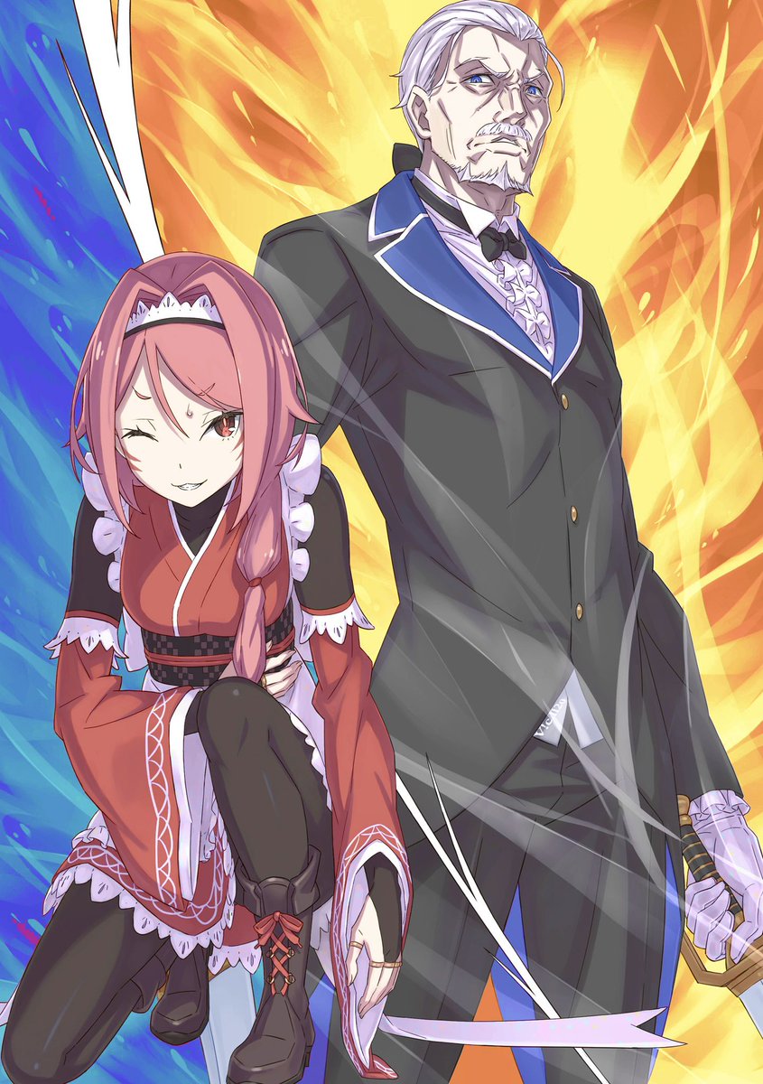 112oVic2's tweet image. The Sword Demon, Wilhelm van Astrea  &amp;amp; Yae Tenzen
.
#リゼロ #rezero