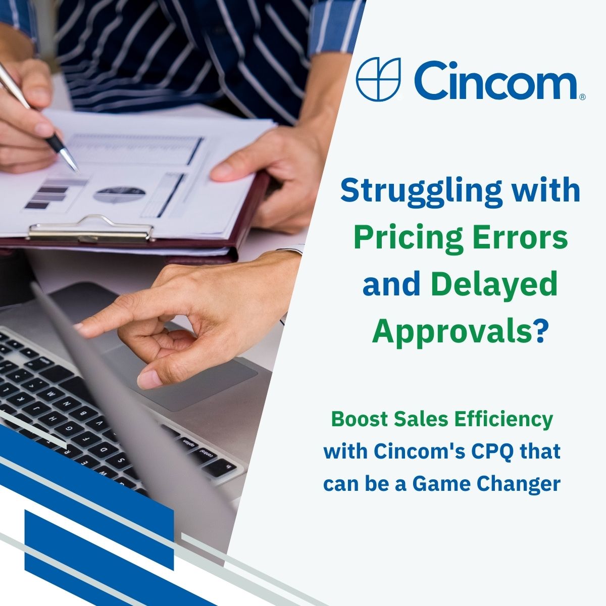 Struggling with pricing errors and delayed approvals? 
Boost Your Sales Efficiency with Cincom CPQ!

Discover how Cincom #CPQ can transform your sales approach, and don’t forget to sign up for a demo!
Learn more: cincom.com/cpq

#ConfigurePriceQuote #SalesEfficiency