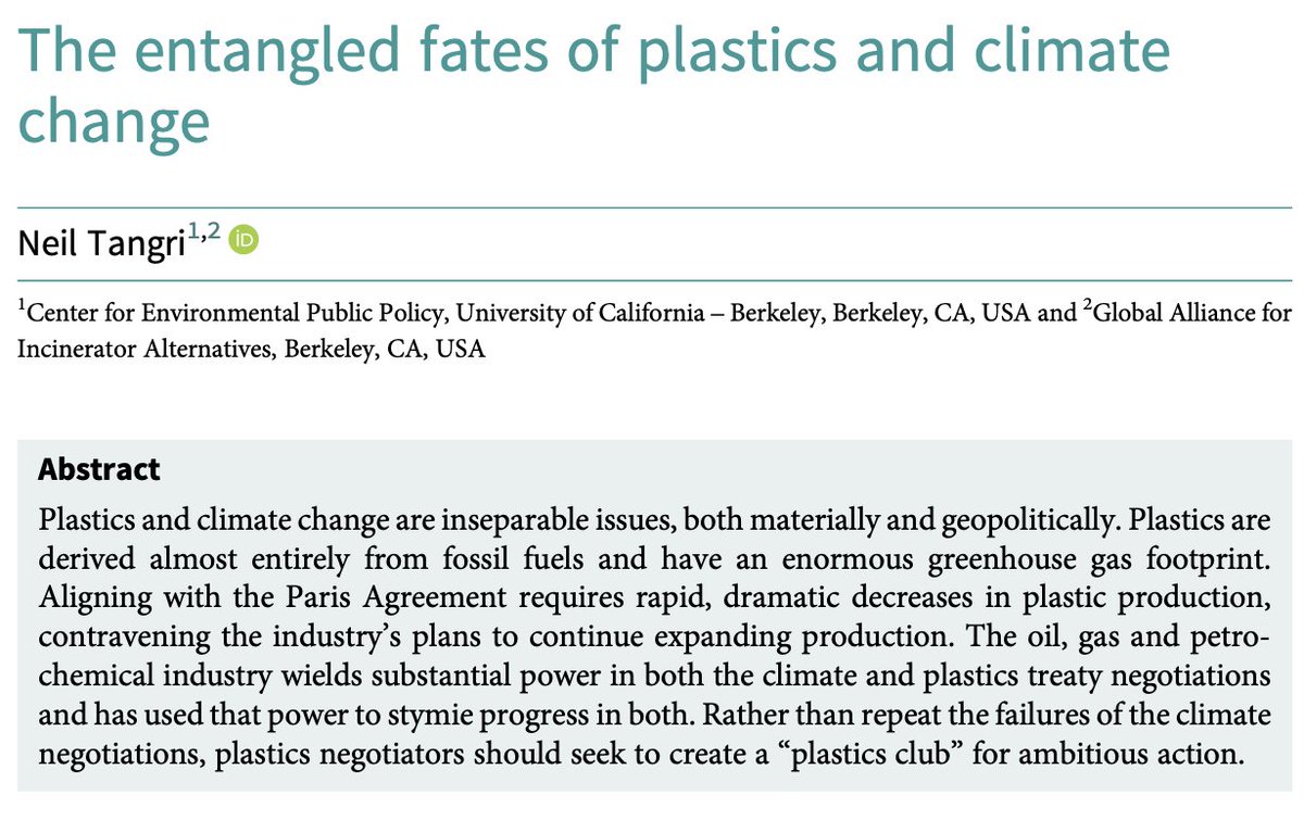 CambridgePrisms's tweet image. Check out the #CPPlastics Letter to the Editor from Neil Tangri (@GoldmanSchool)
The entangled fates of plastics and climate change
➡️ bit.ly/3Uh70Kq
Part of the part of theAct Boldly or Fail special collection.
#plastic #climatechange #policy #environment