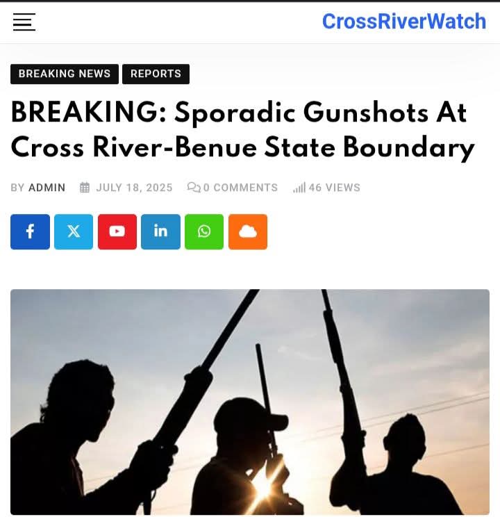 This will be the second time gun shots are fired at the boundary between the two communities this year with...

Read more @ 👇
crossriverwatch.com/2025/07/ongoin…