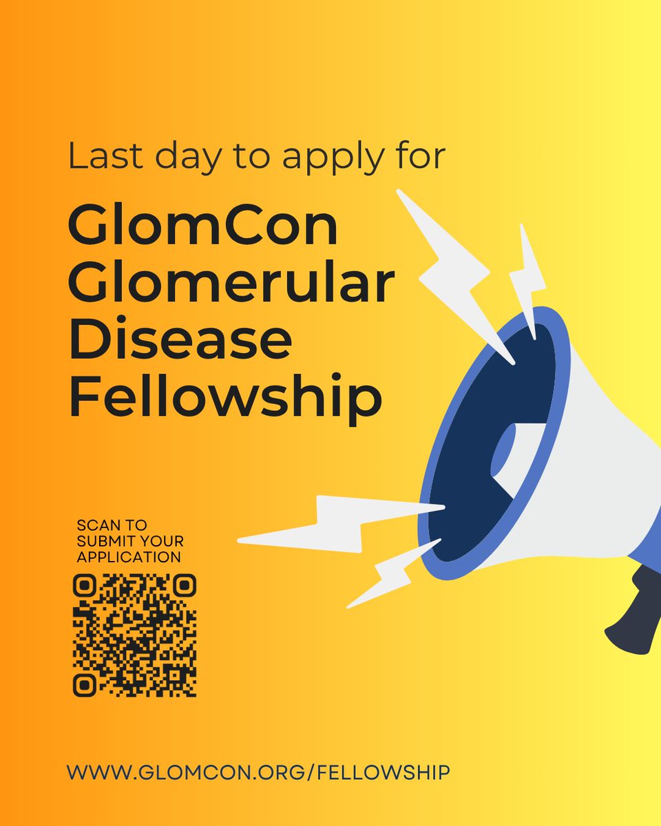 GlomCon's tweet image. Last day to submit your application today! 🚨
The Glomerular Disease Fellowship Program has graduated over 700 fellows worldwide, many of whom have launched new glomerular disease clinics, participated in groundbreaking clinical trials, and earned recognition as leaders and…