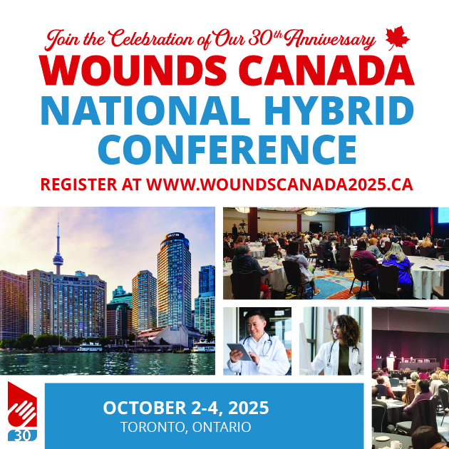 🎉 Registration is open for the Wounds Canada 2025 National Hybrid Conference!

October 2–4, 2025

 📍 In person in Toronto or join virtually from anywhere!

👉 Learn more and register today at woundscanada2025.ca