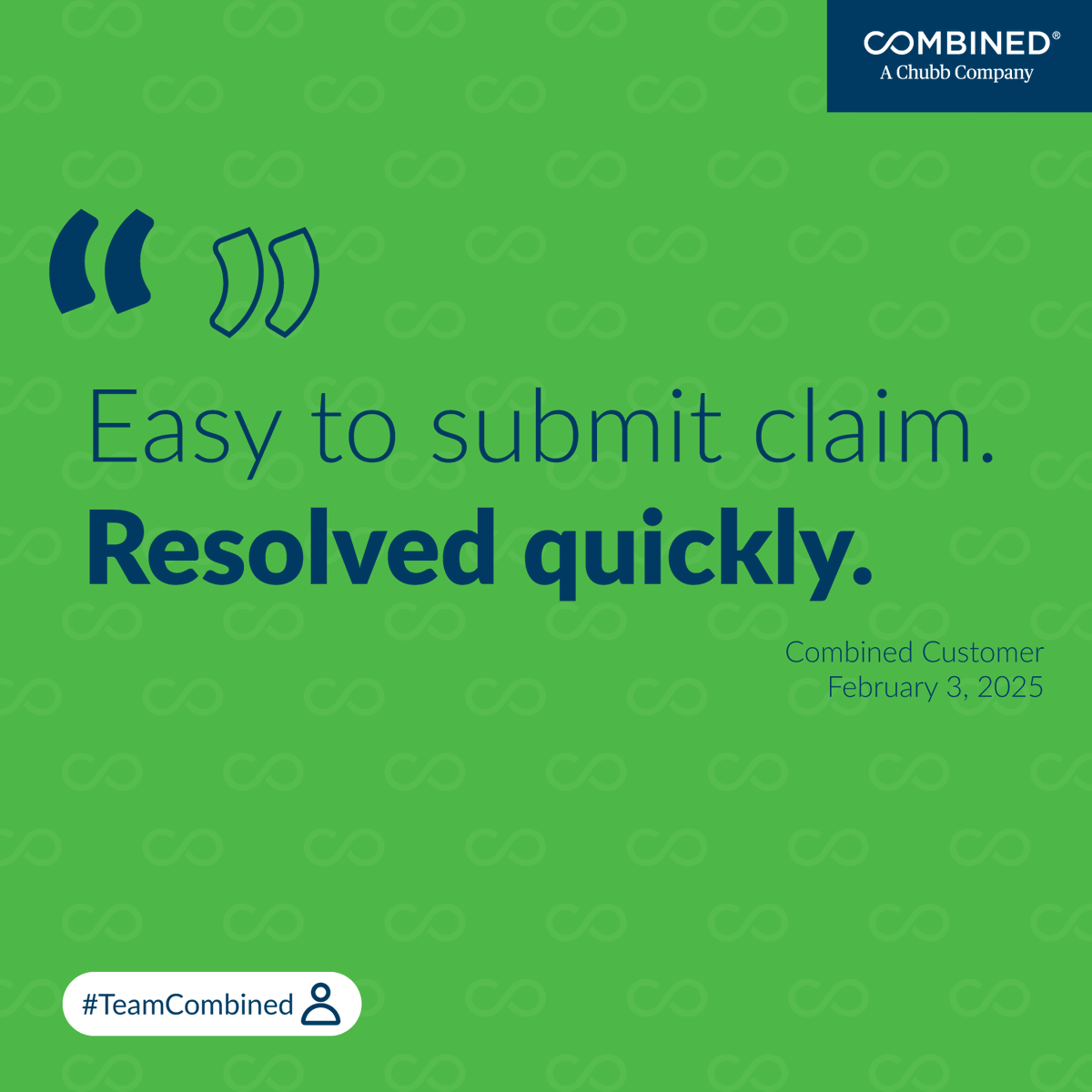 With #TeamCombined it's as simple as that. We do our best to make it easy to submit claims and bring solutions quickly. With service that cares you'll be feeling the #PMA 😁