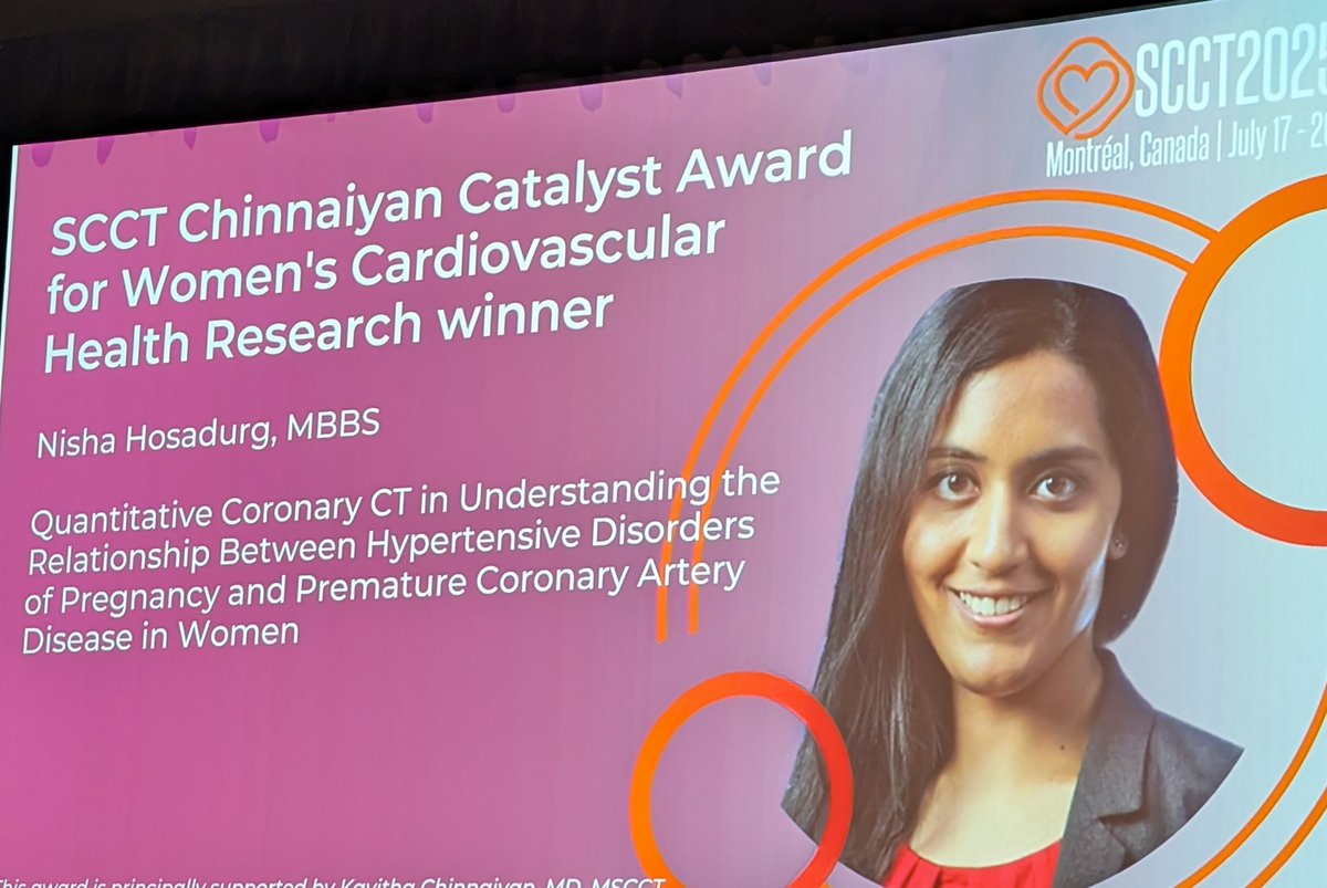 Renée Bullock-Palmer MD FACC FAHA FASNC FASE FSCCT (@rbp0612) on Twitter photo Congratulations Dr. Nisha Hosadurg for the inaugural SCCT Chinnaiyan Catalyst Award. Looking forward to your research in Women's Cardiovascular Health #SCCT2025 <a href="/Heart_SCCT/">Heart_SCCT</a> Congratulations Dr. Nisha Hosadurg for the inaugural SCCT Chinnaiyan Catalyst Award. Looking forward to your research in Women's Cardiovascular Health #SCCT2025 <a href="/Heart_SCCT/">Heart_SCCT</a>