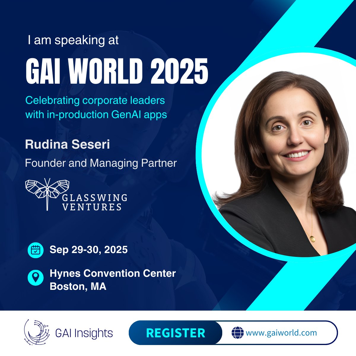 GaIinsights's tweet image. Named to Entrepreneur’s Top 100 Women Entrepreneurs, Startup Boston’s Investor of the Year, and Business Insider’s Most Important VCs in Boston, Rudina Seseri's accolades speak volumes.
But it’s her commitment to growing the AI ecosystem responsibly that sets her apart. At GAI…