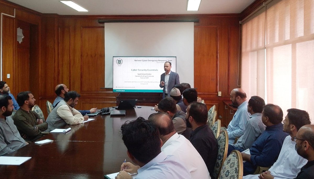 🇵🇰 National CERT held a 2-day cybersecurity workshop for the Prime Minister’s Office on Emerging Cyber Threats &amp; Digital Asset Protection. Led by DG Dr. Haider Abbas &amp; AD Syed Imran Haider, the training boosted cyber hygiene &amp; digital security readiness.