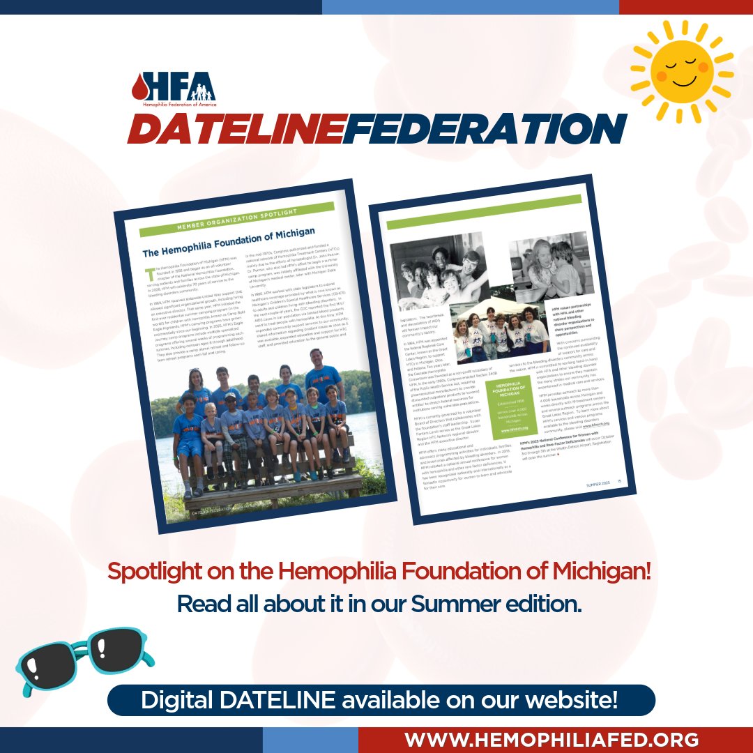 📣 In our latest Dateline Magazine, we’re shining a spotlight on the Hemophilia Foundation of Michigan!

📰 Read more about this amazing member organization in our Digital Dateline:
👉 hubs.li/Q03xQClH0