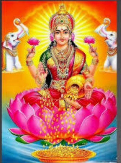 Lakshmi is considered as a goddess of wealth , wisdom and good fortune.She has power to grant spiritual and material wealth to her devotees. Jai Lakshmi Devi