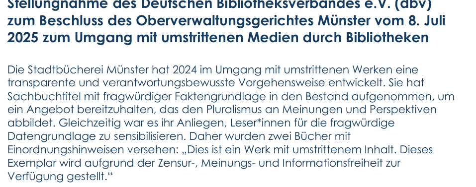 Als wären die Leute kleine Kinder, denen man die Welt erklären müsste. Gerade dafür sollte eine Bibliothek da sein: Dass man Zugriff auf alle Werke hat und sich eigenständig informiert.