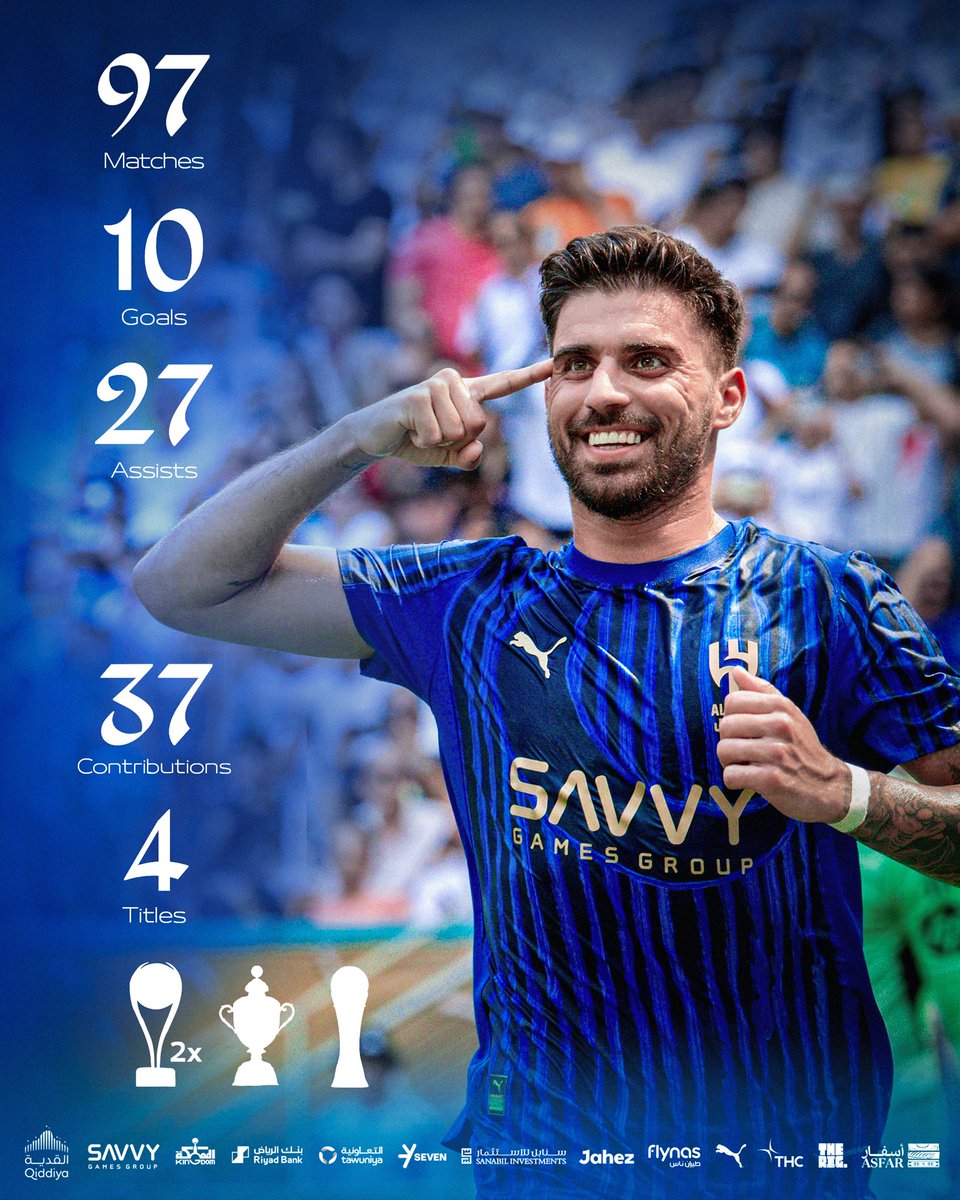 Alhilal_EN's tweet image. 𝐑𝐮́𝐛𝐞𝐧 𝐍𝐞𝐯𝐞𝐬 💫 

In two seasons 🔝🤩