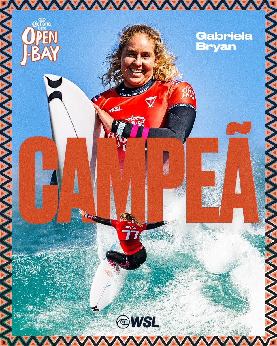 WSLBrasil's tweet photo. Acreditando até o final, @gabriela_bryan_ É A GRANDE CAMPEÃ DO @corona #OpenJBay !!!
Exemplo de surf POWER demais, parabéns Gabriela!!! 🏆🤩
#WSLBrasil https://t.co/SIWhDYbBZD