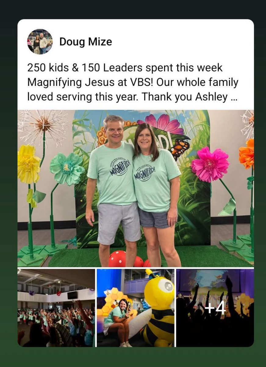dougwmize's tweet image. 400 of us at @GreerFirst spent the week Magnifying Jesus! Thankful for our great staff and leaders! “Let the children come!”