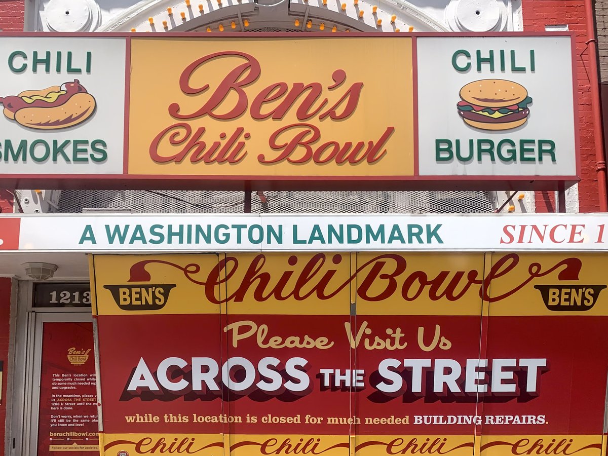 benschilibowl's tweet image. Our Pop-Up Location is Open for Business!
Stop by 1208 U Street NW for your favorite half smokes, chili, burgers, desserts, and more.
Hours of Operation
Sunday - Thursday: 11am to 11pm
Friday & Saturday: 11am - 4am
Order for pick-up at order.toasttab.com/online/bens-ch…